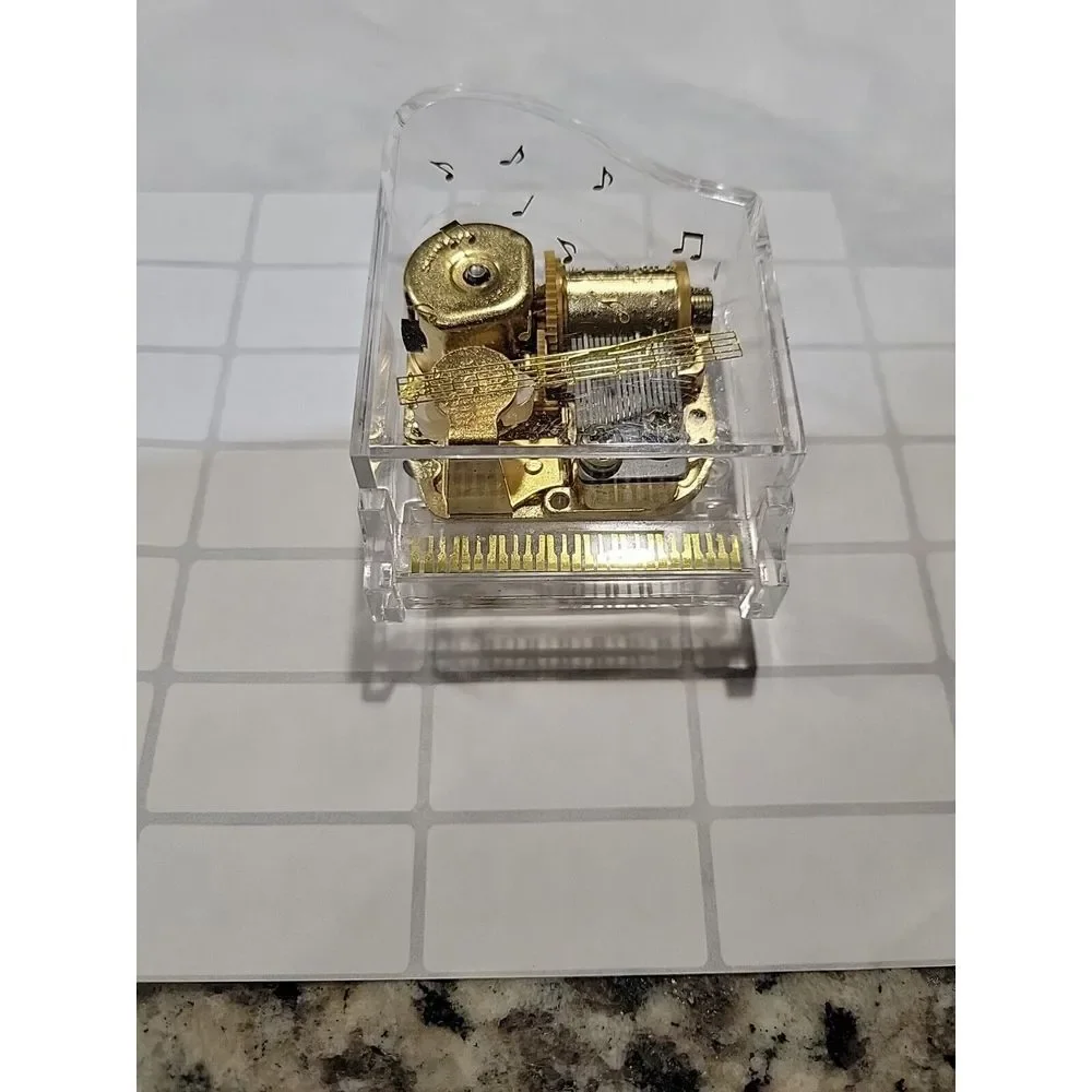Vintage Sankyo Grand Piano‎ Music Box Made in China - SEE THROUGH